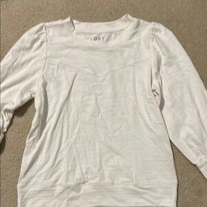 LOFT Women's Cream White Top Medium